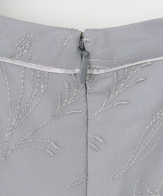 ANY SIS S 【洗える】ラインエンブロイダリー ドレス アイスグレー