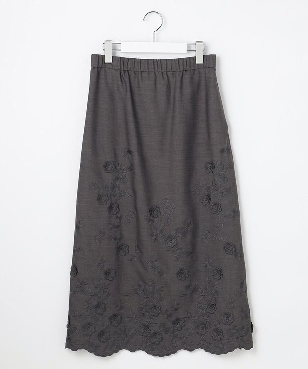 自由区 S 【SHIHOさん着用】エンブロイダリー スカート TOPグレー