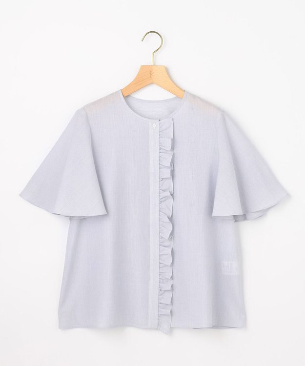 組曲 L 【先行予約】ニューリヨセルシャーティング フロントフリルブラウス ベビーブルー系