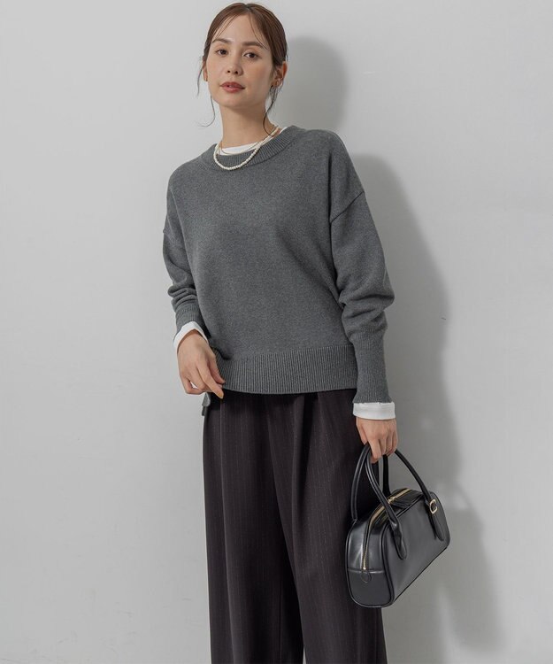 組曲 S コットンカシミヤMIX クルーネックニット 【WEB限定】グレー系9