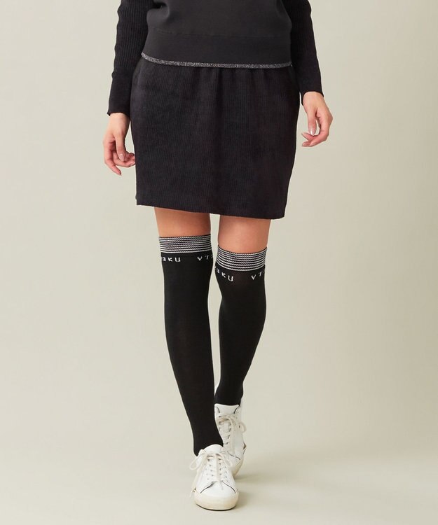 23区GOLF セットアップ可【WOMEN】ストレッチモール ニット スカート ネイビー系