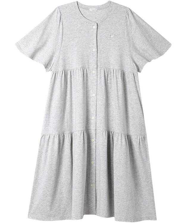 tsumori chisato SLEEP ツモリチサト ワンピース 5分袖 半袖 ルームウエア 綿混ベア天竺 ロング丈(ふくらはぎ付近) レディース UNT156 /ワコール グレー