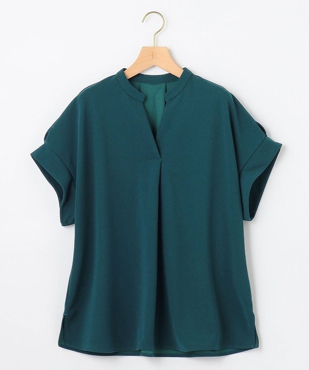 組曲 【WEB限定】ライトジョーゼットスキッパー ブラウス ダークグリーン系