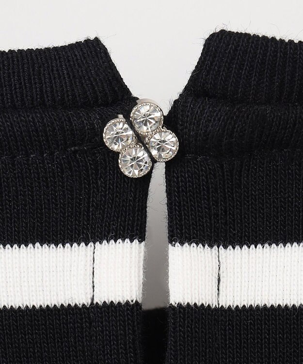 組曲 【ストレッチ・長袖】コットンフライス バスクTシャツ ブラック系1