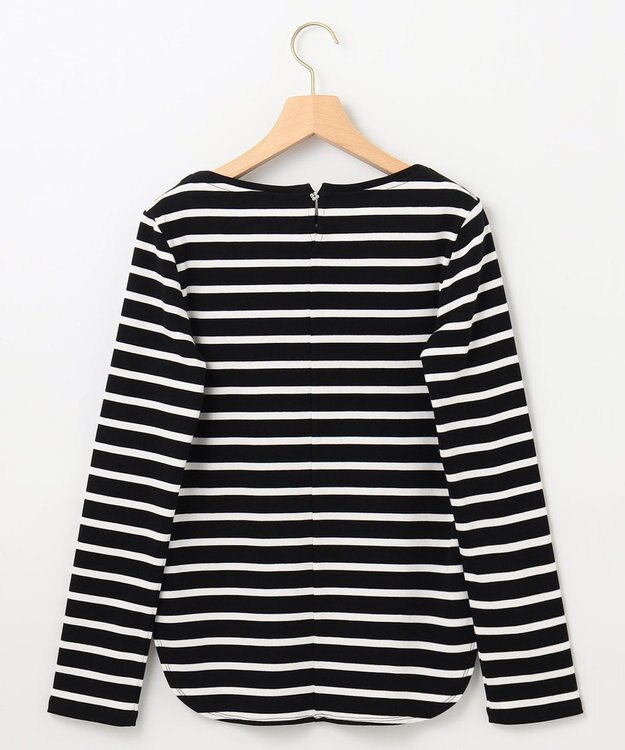 組曲 【ストレッチ・長袖】コットンフライス バスクTシャツ ブラック系1