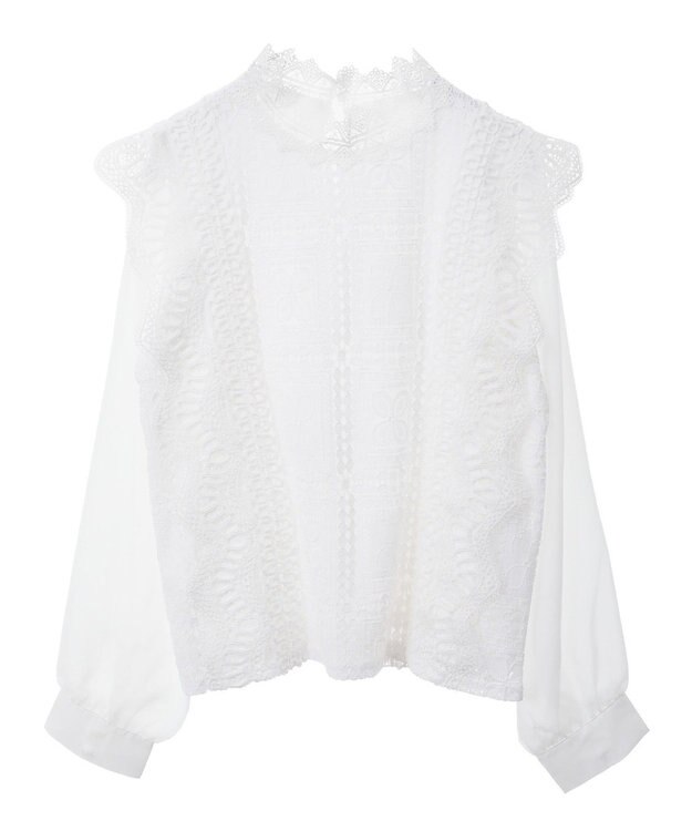Green Parks ・Ｐｅｔｉｔ　Ｆｌｅｕｒ　イロイロレースブラウス Off White