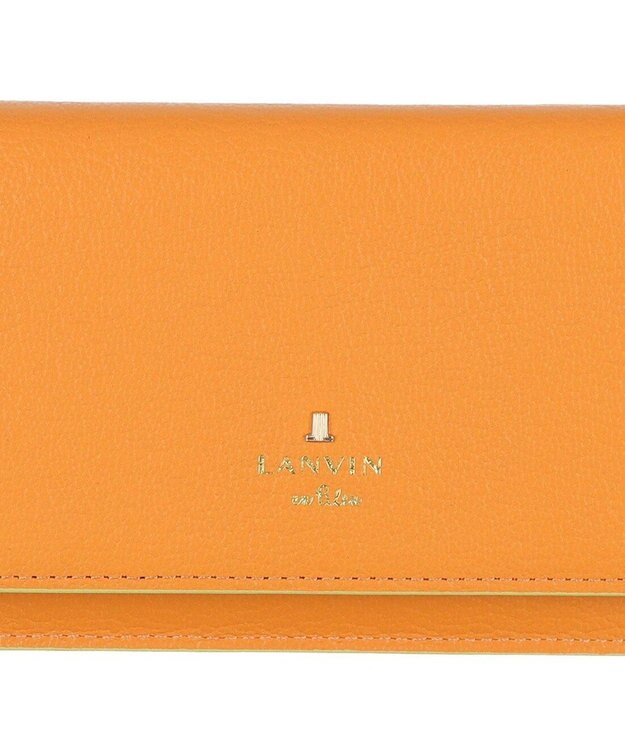 LANVIN en Bleu リム 被せ薄マチ長財布 オレンジ
