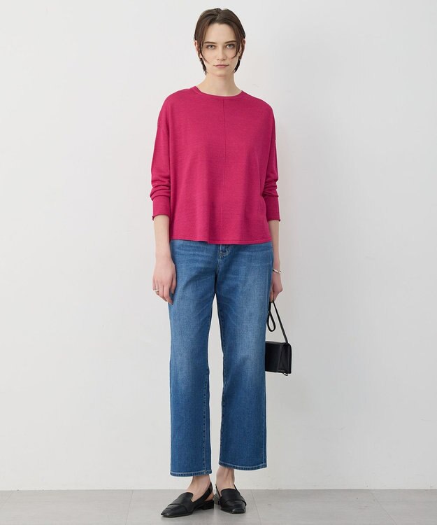 ICB 【先行予約】リネンレーヨンハイゲージ プルオーバーニット フューシャ