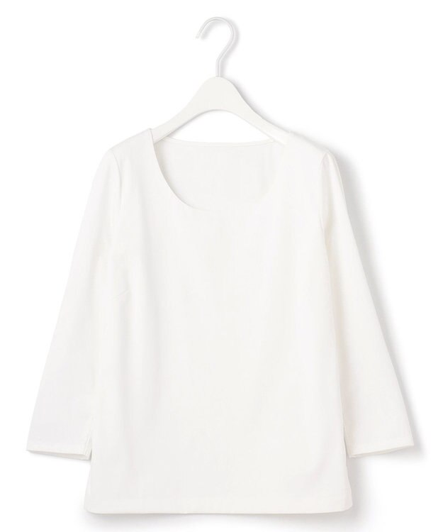 ICB L 【洗える】 スーペリアジャージー Uネックプルオーバー アイボリー系