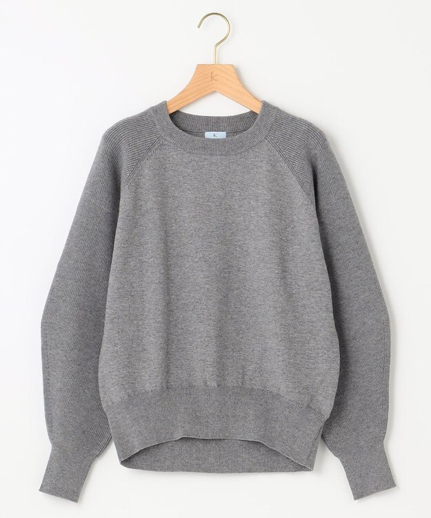 組曲 【選べる8色展開・春まで使える！】バックレースカラー ニット ライトグレー系