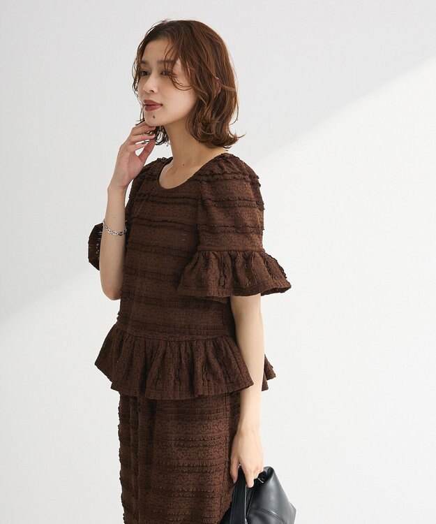 Green Parks ・ＳＵＧＡＲ　ＳＰＯＯＮ　レースフリルプルオーバー Brown