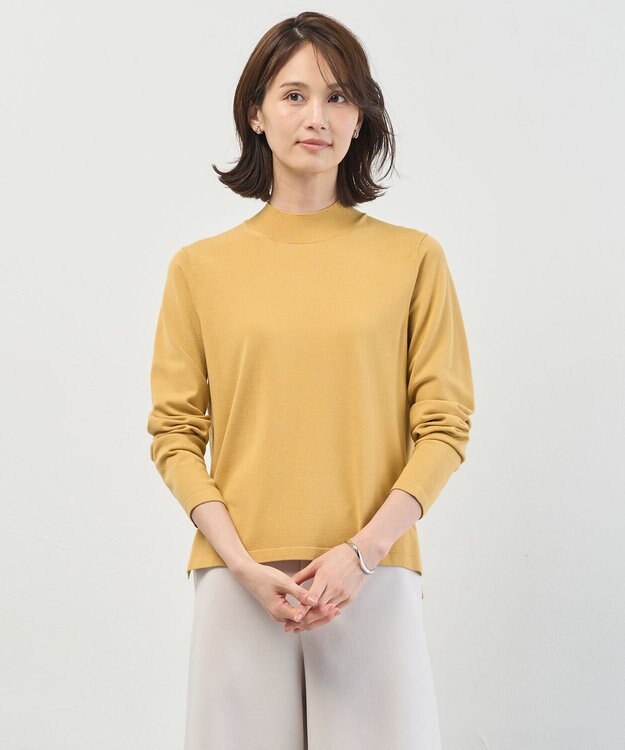 J.PRESS LADIES 【人気のため新色追加】PRINCE ハイネック ニット イエロー系