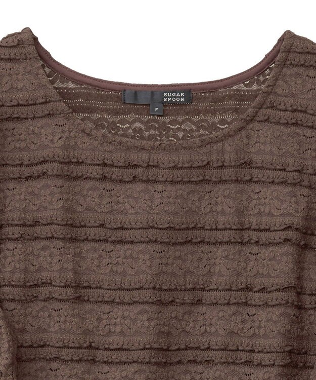 Green Parks ・ＳＵＧＡＲ　ＳＰＯＯＮ　レースフリルプルオーバー Brown