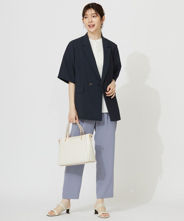 ANY SIS 【接触冷感・吸水速乾・UVカット】サラキレイ テーパードパンツ ライトブルー