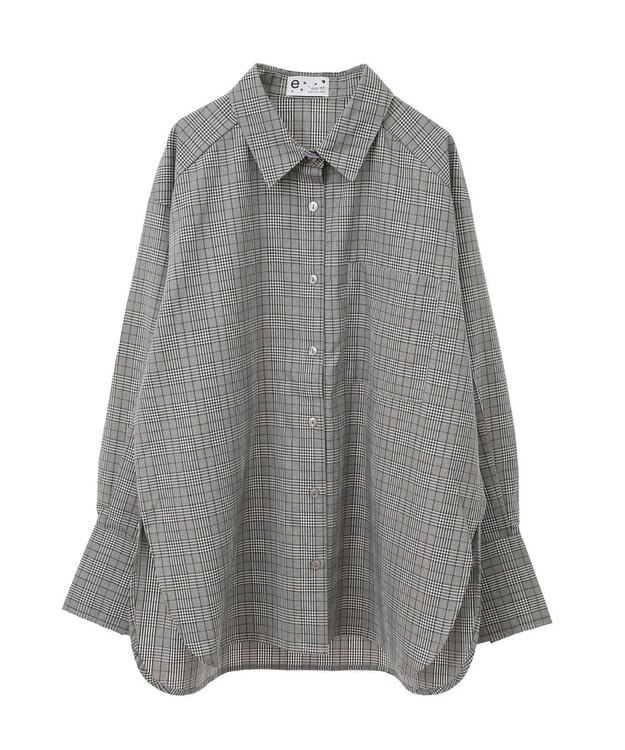earth music&ecology ２ｗａｙマントスリーブシャツ Glen Check