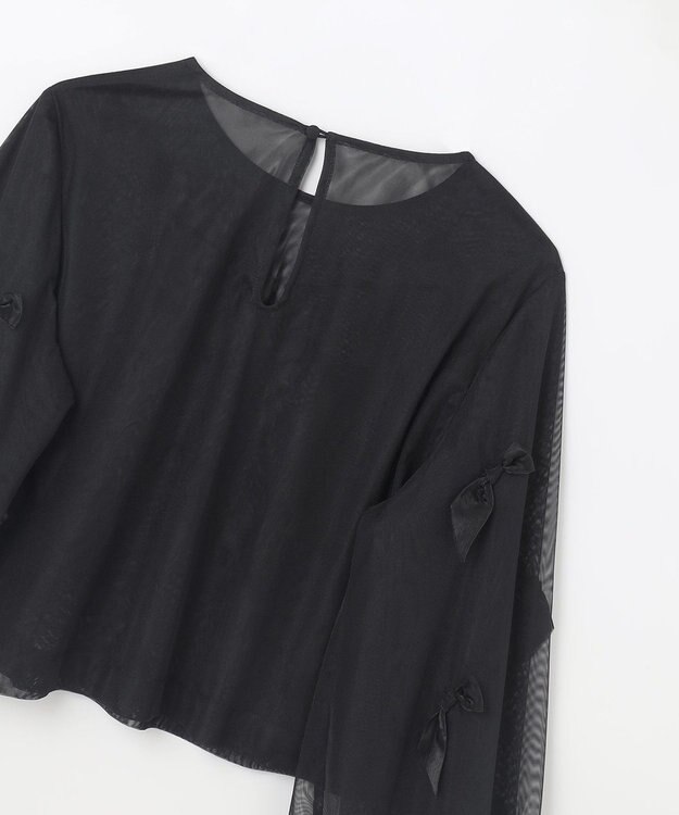 GRACE CONTINENTAL リボンチュールトップ ブラック