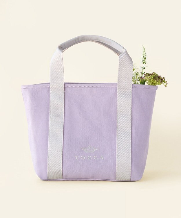 TOCCA 【WEB＆一部店舗限定】LUMINA STRADA CANVAS TOTE キャンバストートバッグ ラベンダー×シルバー