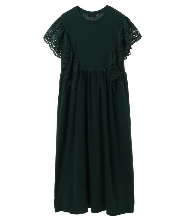 Green Parks ・ＳＵＧＡＲ　ＳＰＯＯＮ　ショルダー刺繍レースワンピース Green