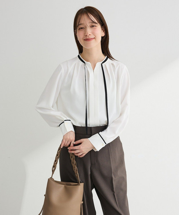 Green Parks リボンブラウス Multi