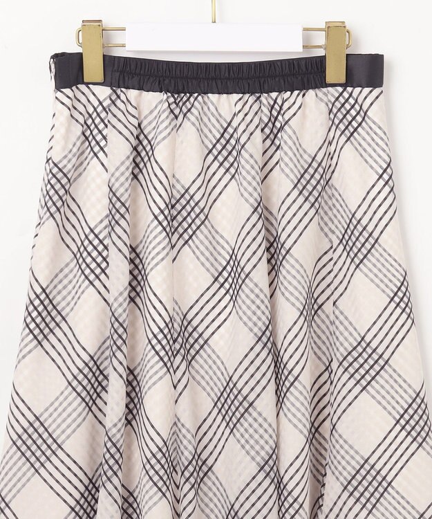 ANY SIS 【洗える】ツートーンシアーチェック スカート アイボリー系