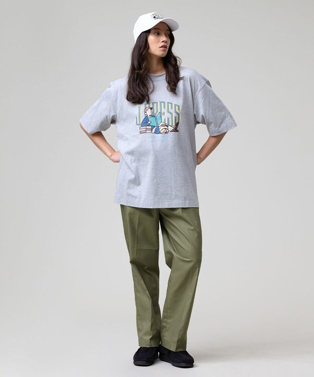 J.PRESS MEN 【AaronChang】【UNISEX】プリント Tシャツ ライトグレー系