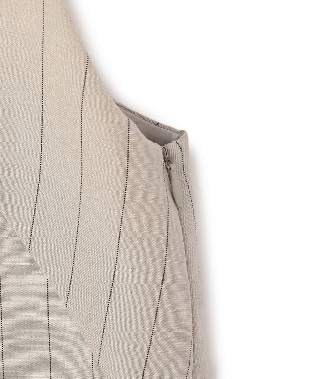 BEIGE， ERYTH / リネンストライプ キャミソール Flax × Bordeaux