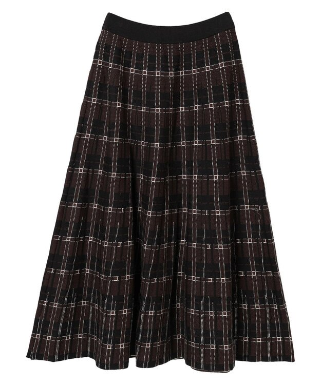 AMERICAN HOLIC ニットプリーツライクチェックスカート Check