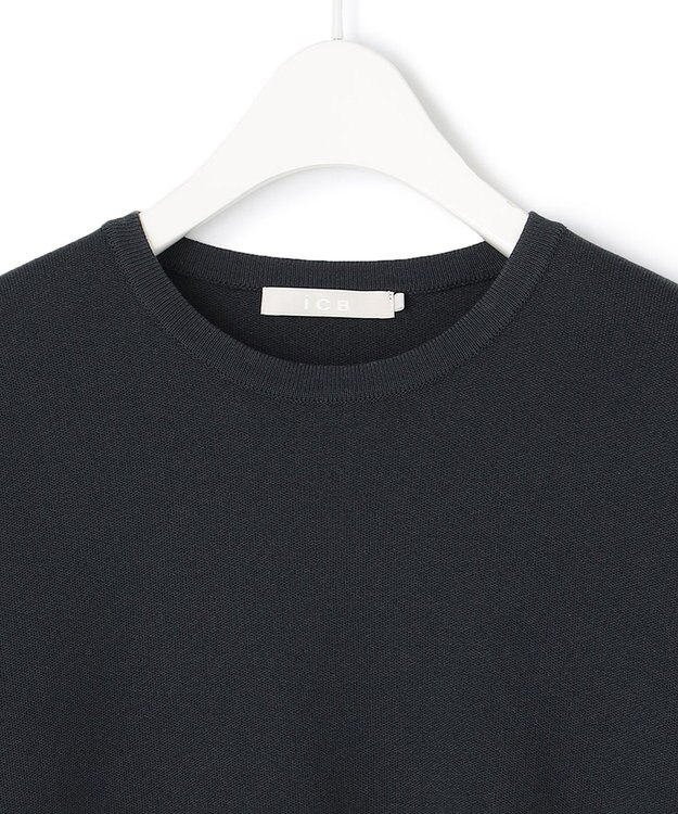 ICB 【洗える】コットンポリエステルスムース プルオーバー チャコール系