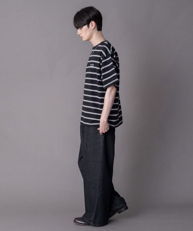 WEGO 【機能T】接触冷感マルチボーダーT（SS） ブラック