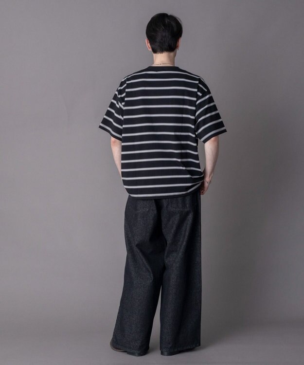 WEGO 【機能T】接触冷感マルチボーダーT（SS） ブラック