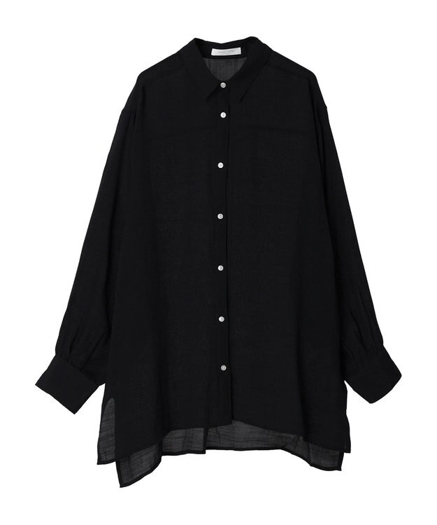 Green Parks ジャガードシアーシャツ Dark Navy