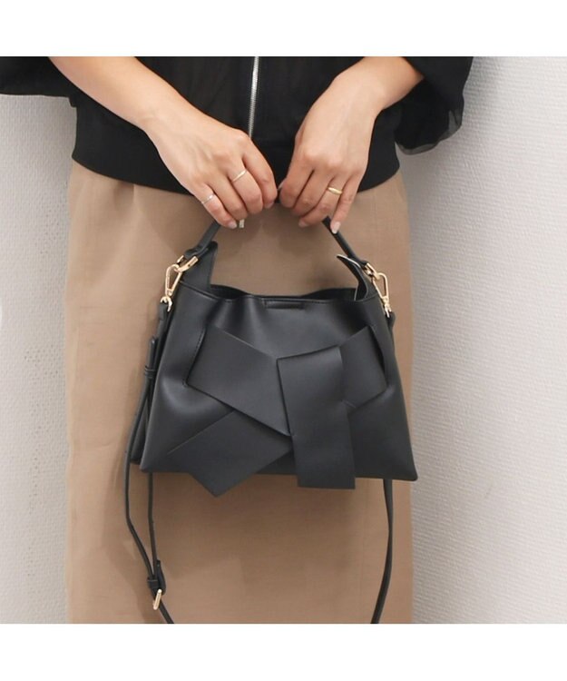 UNBILLION カシュカシュ cachecache / ビッグリボンスワローマチ2wayショルダー ブラック