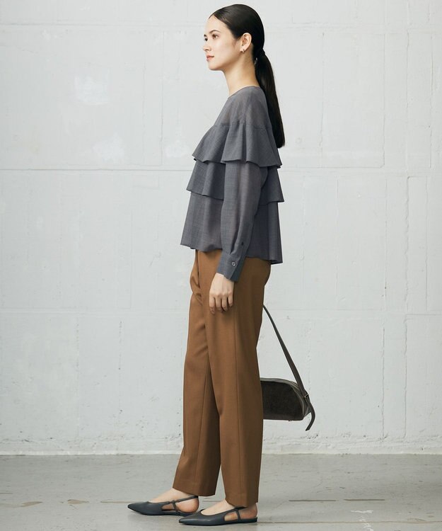 自由区 L 【SHIHOさん着用】TRスラブツイルテーパード パンツ キャメル