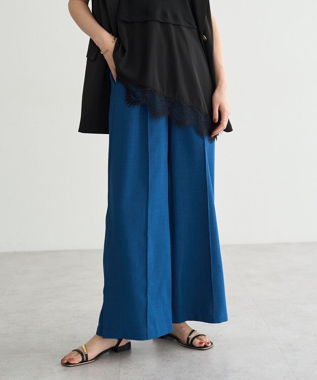 YECCA VECCA 【UVカット】サラサライージーワイドパンツ Blue