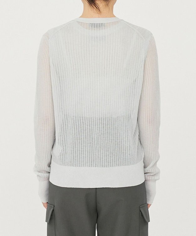 uncrave シアー リブ ニット カーディガン（uncrave STANDARD） ライトセージ