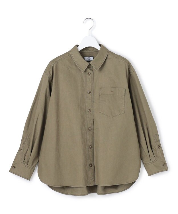 J.PRESS YORK STREET 【WOMEN】ソフトコットン オーバー シャツ カーキ系