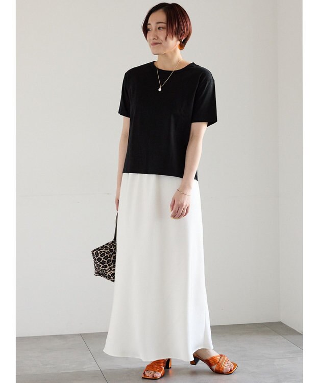 Te chichi ミニマルネックTシャツ ブラック