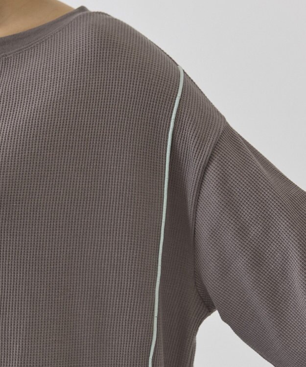 AMERICAN HOLIC 【選べる丈】ヘンリーネックワッフルメロープルオーバー Charcoal Gray