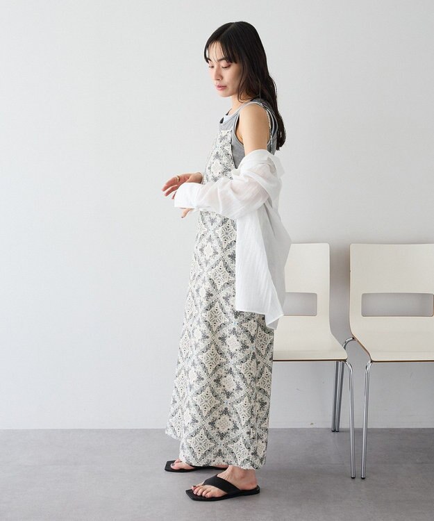 CRAFT STANDARD BOUTIQUE プリントキャミワンピース Light Beige