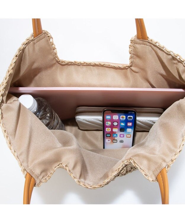 UNBILLION カシュカシュ cachecache / ベルトフラップクロッシェトート カゴバッグ キャメル