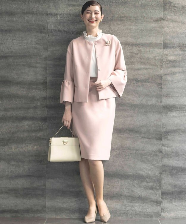 組曲 S 【KUMIKYOKU NAVY】コンフォータブルドレープ ジャケット シャンパンピンク系