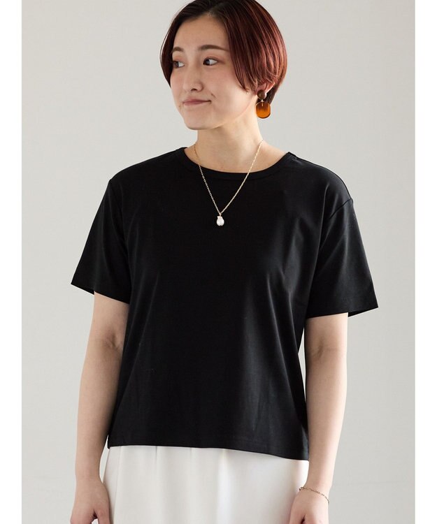 Te chichi ミニマルネックTシャツ ブラック