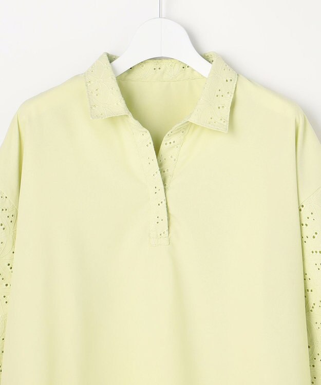 ANY SIS レースパフスリーブ シャツ ライム
