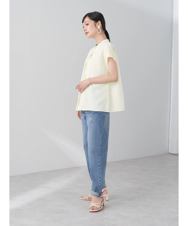 earth music&ecology タックデザインブラウス Yellow