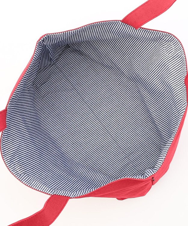 J.PRESS LADIES 【完全受注生産】ポーチ付き キャンバス トートバッグ レッド×ストライプ系