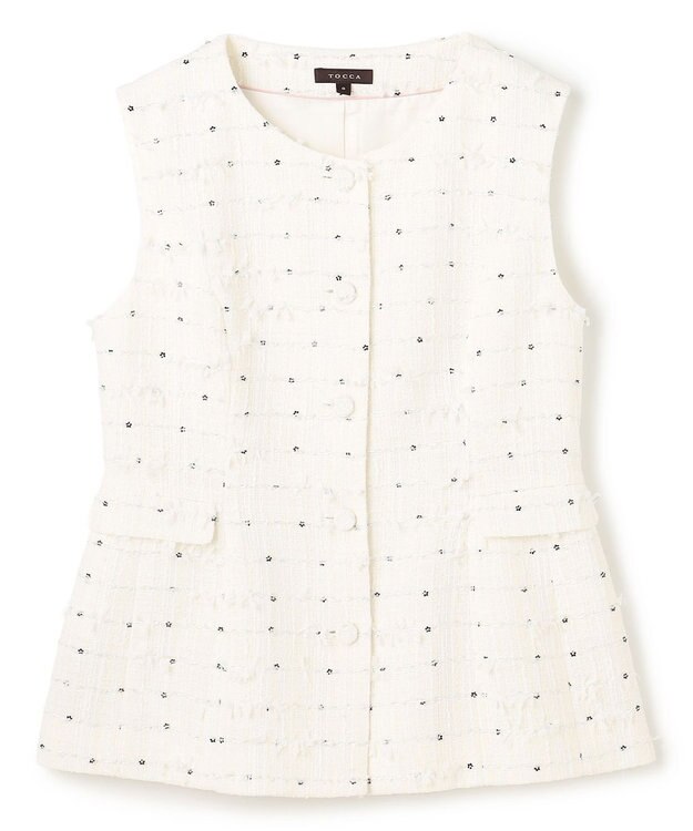 TOCCA 【八木アリサさん着用】【消臭】FLOWER HIDE AND SEEK ジレ アイボリー系