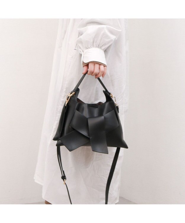 UNBILLION カシュカシュ cachecache / ビッグリボンスワローマチ2wayショルダー ブラック