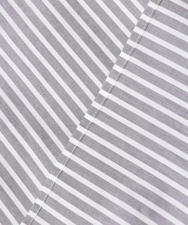 J.PRESS YORK STREET 【WOMEN】バックボタン ストライプブラウス ライトグレー系1