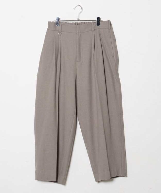 WEGO 起毛TR ワイドストレートスラックス 杢グレー