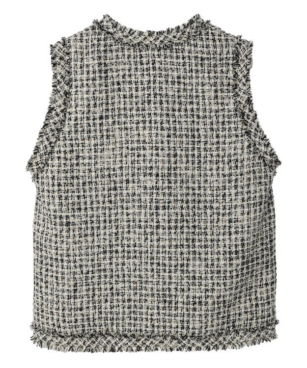 Green Parks ・ＥＬＥＮＣＡＲＥ　ＤＵＥ　ツィードノーカラーベスト Ivory